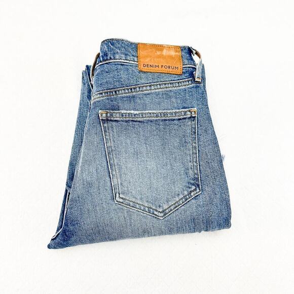 Denim Forum The Arlo High Rise Straight Button Fly Cotton Denim Jeans Size 25 - Picture 1 of 10